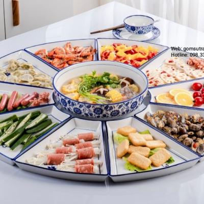 Bộ Đồ Ăn Hoa Dây Men Chàm Cao Cấp - Hàng gốm sứ Trung Quốc